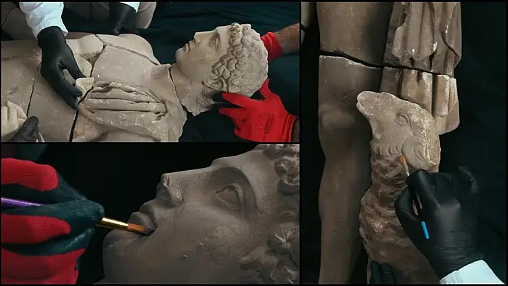 Hermes heykeli gün yüzüne çıkarıldı