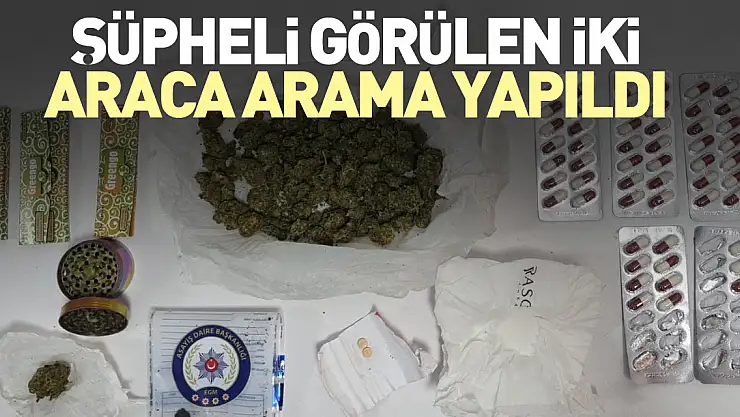 Şüpheli görülen iki araca arama yapıldı