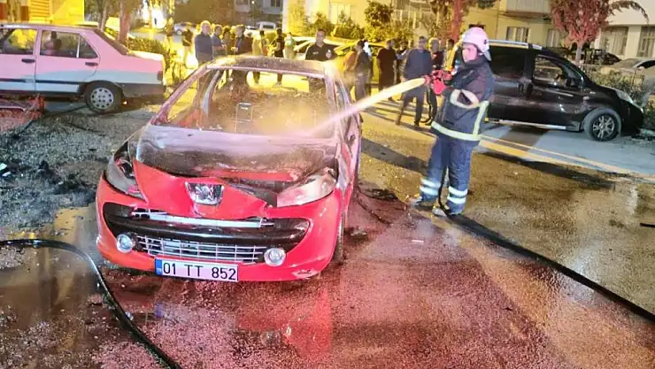 Annesinin arabasını yaktı