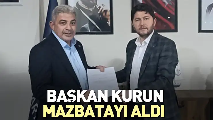 Başkan Kurun mazbatayı aldı