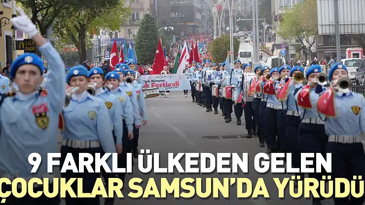 124 çocuk Samsun'da yürüdü