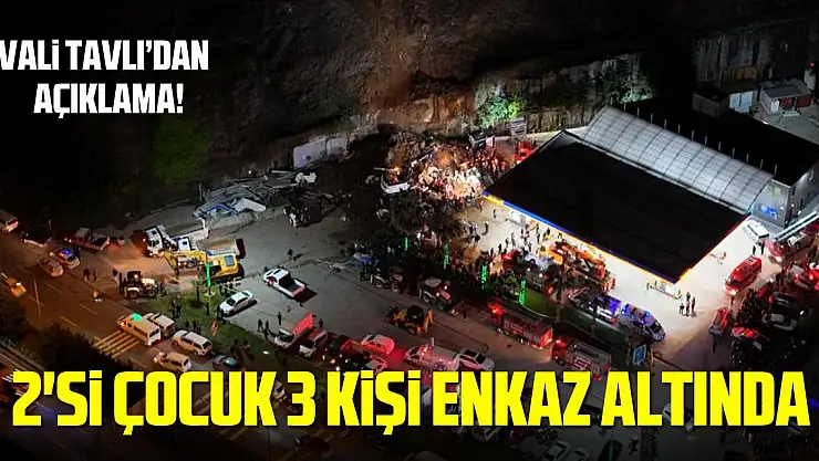 Akaryakıt istasyonunda heyelan: 2'si çocuk 3 kişi enkaz altında