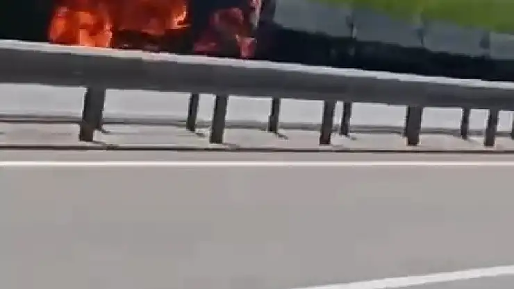 Tır alev topuna döndü