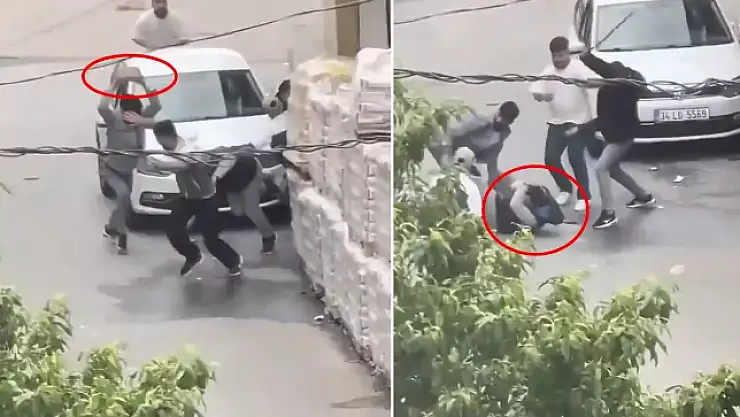 KALDIRIMDAN SÖKÜLEN TAŞLA BAŞINA VURDULAR