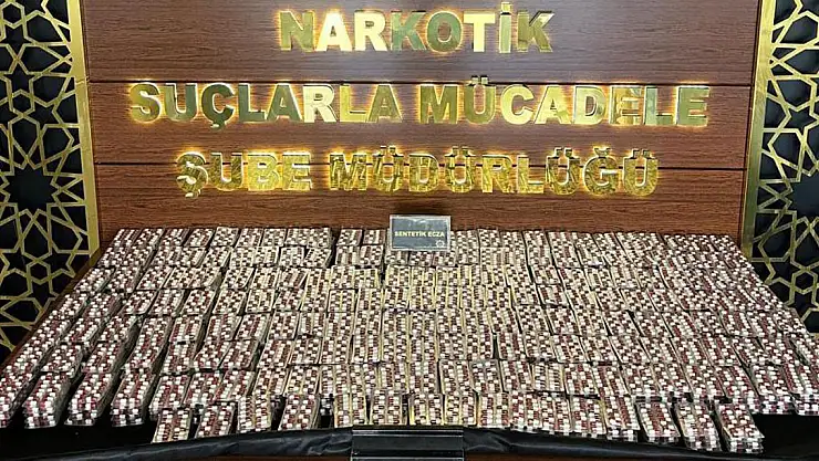 13 bin sentetik ecza hap ele geçirildi