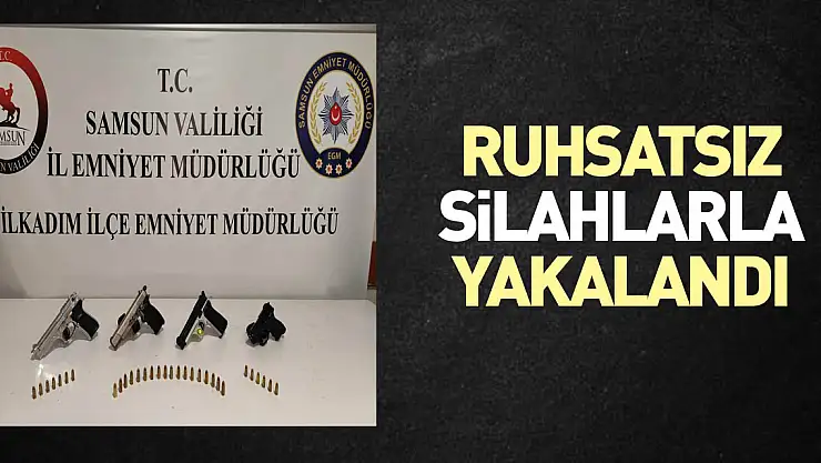 İlkadım'da 2 kişi ruhsatsız silahlarla yakalandı