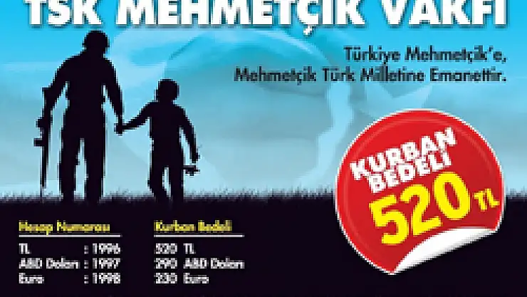 TSK Mehmetçik Vakfı için kurban kesecek