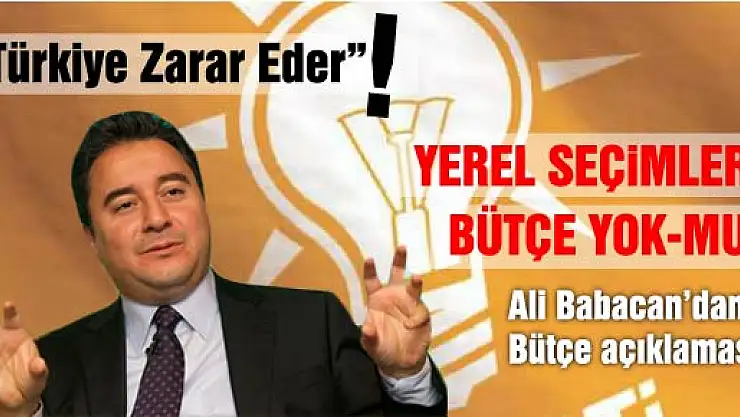 Ali Babacan, 'Seçim bütçesi yok' dedi