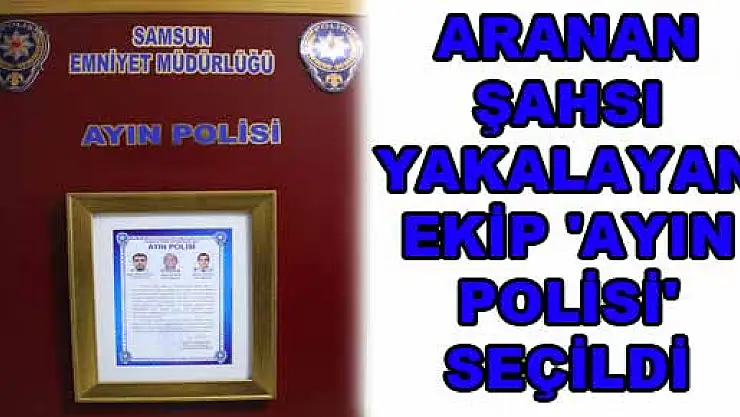 ARANAN ŞAHSI YAKALAYAN EKİP 'AYIN POLİSİ' SEÇİLDİ
