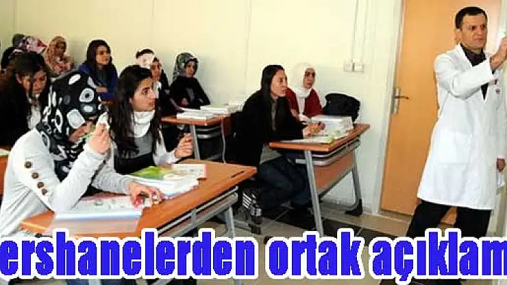Dershanelerden ortak açıklama