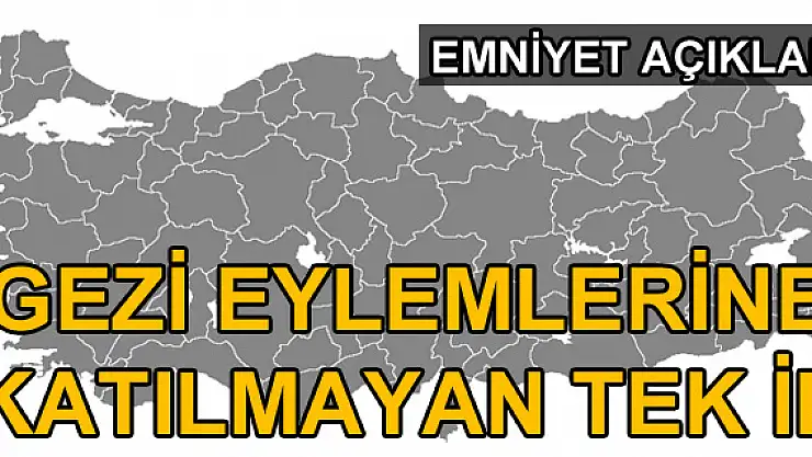 Gezi eylemlerine katılmayan tek il