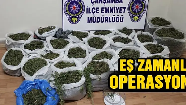 Çarşamba'da Eş Zamanlı Uyuşturucu Operasyonu