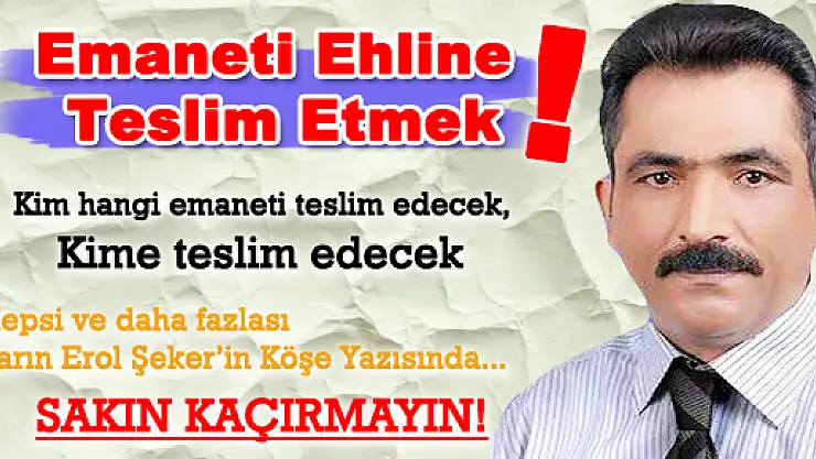 Erol ŞEKER yazdı...