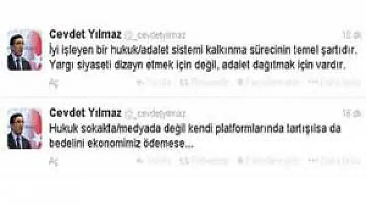 Bakan Yılmaz'dan yargıya gönderme