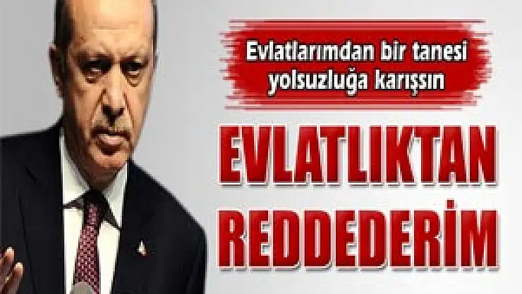 Başbakan Erdoğan: 'Evlatlıktan reddederim'