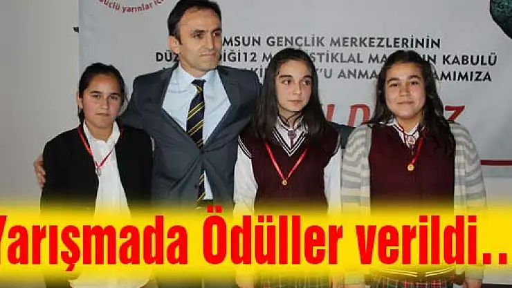 Yarışmada Ödüller verildi…
