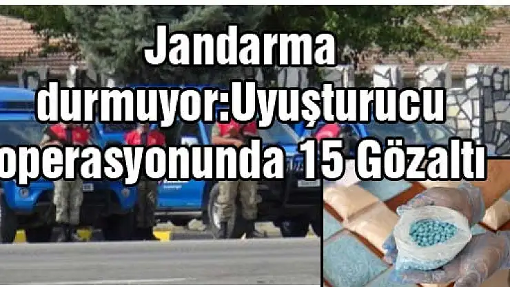 Jandarma durmuyor:Uyuşturucu operasyonunda 15 Gözaltı