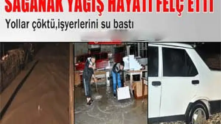 Antalya'da sağanak yağış nedeniyle yollar çöktü