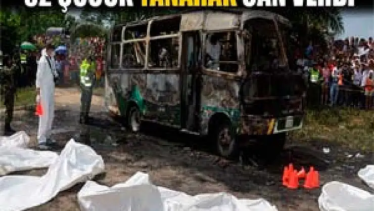 Kolombiya'da alev alan otobüste 32 çocuk yanarak öldü