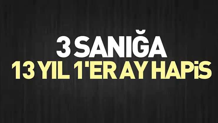 3 sanığa 13 yıl 1'er ay hapis