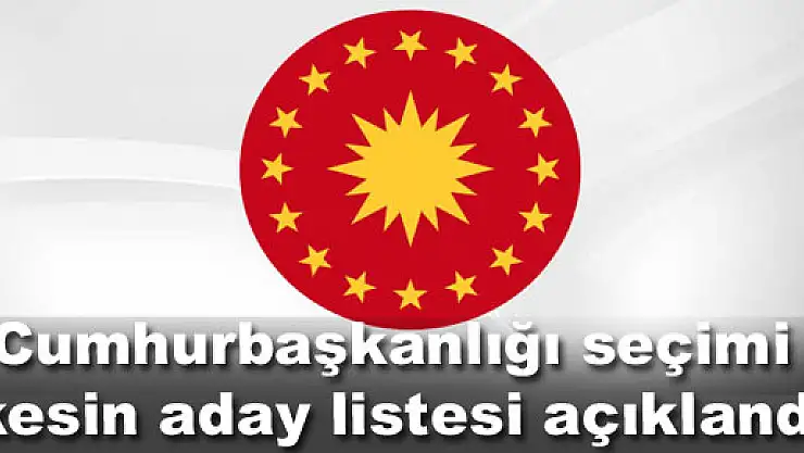 Cumhurbaşkanlığı seçimi kesin aday listesi açıklandı