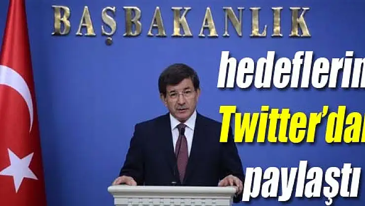 Davutoğlu hedeflerini Twitter'dan paylaştı