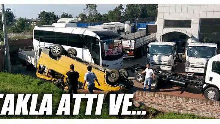Minibüs Takla Attı: 2 Yaralı