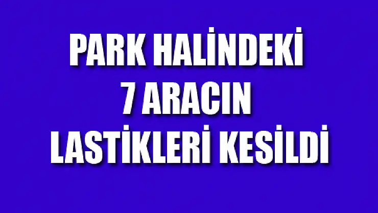 PARK HALİNDEKİ 7 ARACIN LASTİKLERİ KESİLDİ