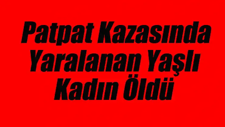  Patpat Kazasında Yaralanan Yaşlı Kadın Öldü