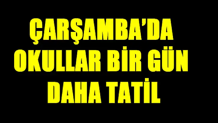 ÇARŞAMBA'DA BİR GÜN DAHA OKULLARA TATİL