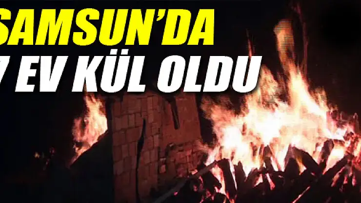 Samsun'da yangın: 7 ev kül oldu