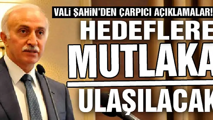 Vali Şahin'den çarpıcı açıklamalar