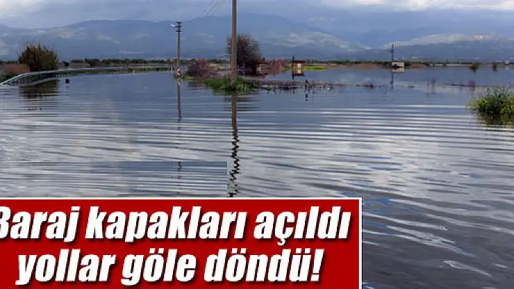 Aydın'da baraj kapakları açılınca yollar göle döndü