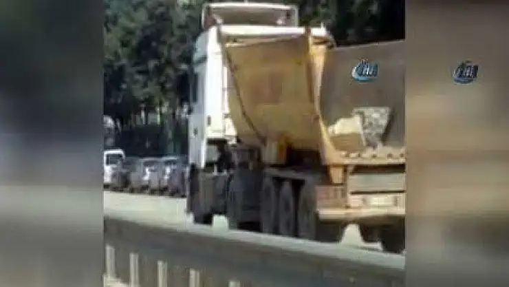 Hafriyat kamyonunun tehlikeli yolculuğu