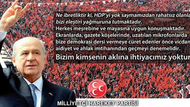 Bahçeli: 'Herkes meşrebine ve mayasına uygun konuşmaktadır'