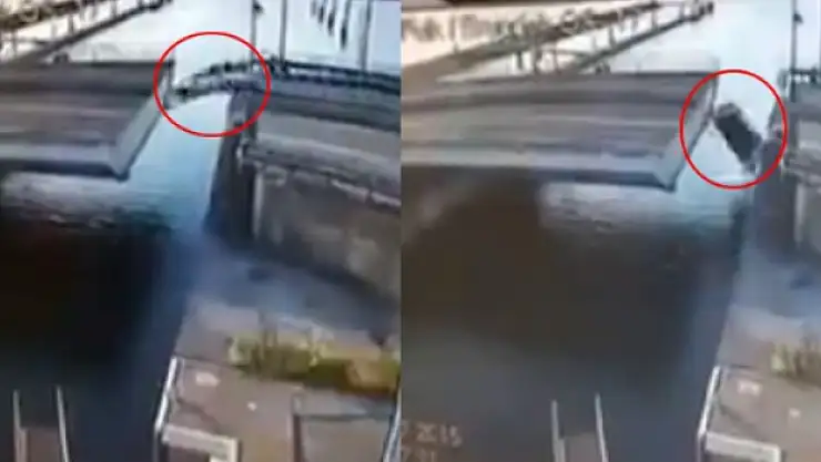 Cip köprüden böyle uçtu