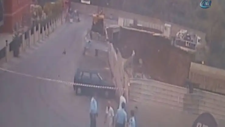 Yurt inşaatındaki göçük kamerada