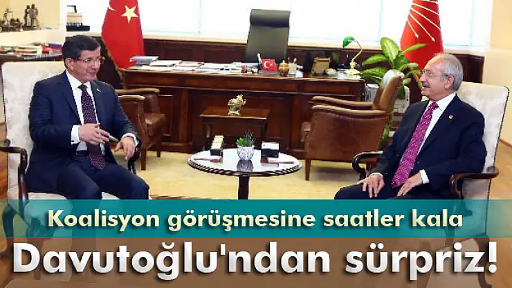 Koalisyon görüşmesine saatler kala Davutoğlu'ndan sürpriz!