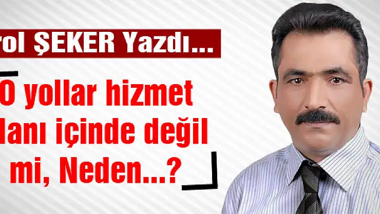 O yollar hizmet alanı içinde değil mi, Neden...?