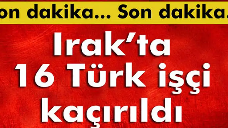 Irak'ta 16 Türk işçi kaçırıldı