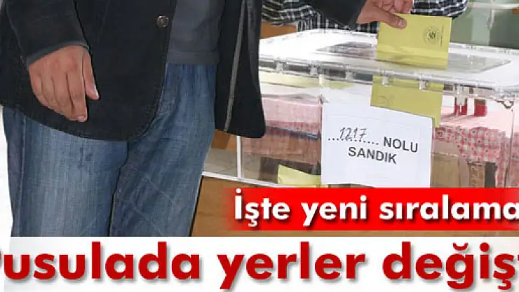 Oy pusulasında yerler değişti. İşte yeni sıralama
