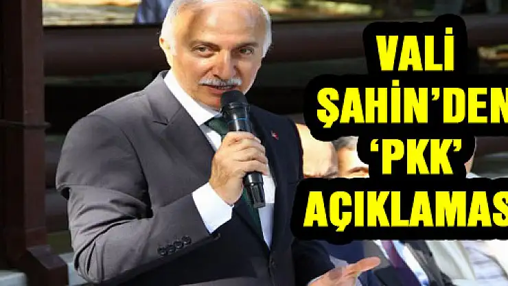 VALİ ŞAHİN'DEN 'PKK' AÇIKLAMASI