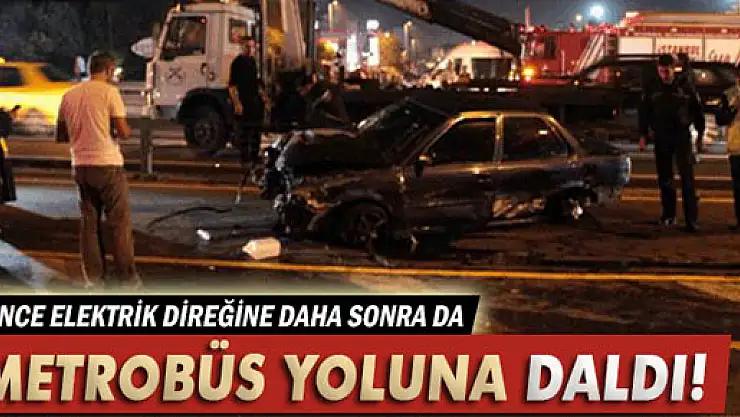 Kontrolünü kaybeden sürücü metrobüs yoluna daldı: 1 yaralı!