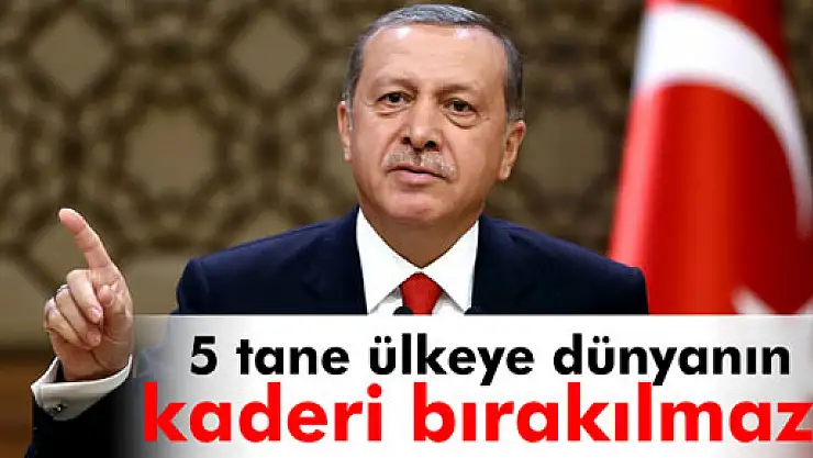 Erdoğan: '5 tane ülkeye dünyanın kaderi bırakılmaz'