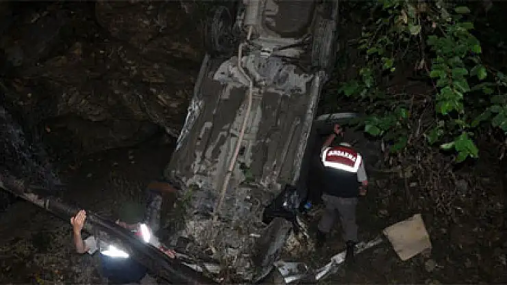 Otomobil dereye uçtu: 4 yaralı