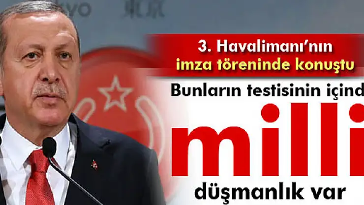 Erdoğan: 'Bunların testisinin içinde milli düşmanlık var'