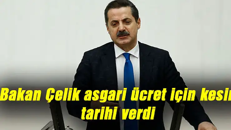 Bakan Çelik asgari ücret için kesin tarihi verdi