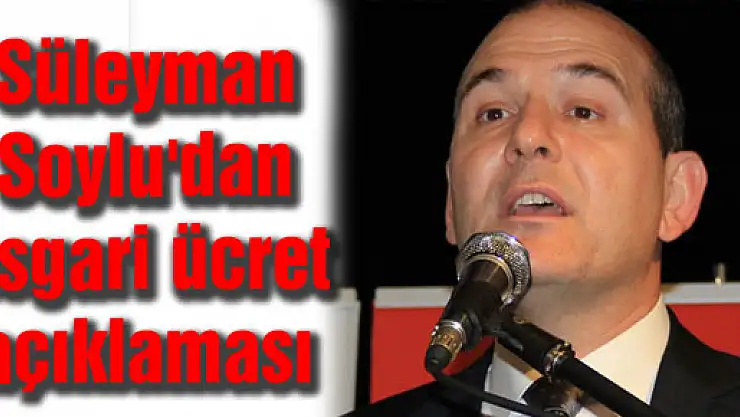 Süleyman Soylu'dan asgari ücret açıklaması