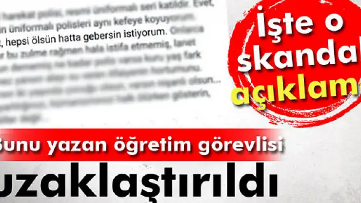 O araştırma görevlisi görevden uzaklaştırıldı