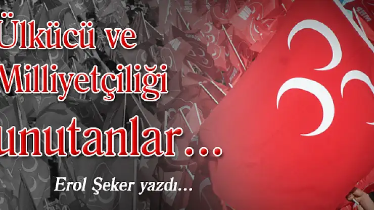 Ülkücü ve Milliyetçiliği unutanlar...